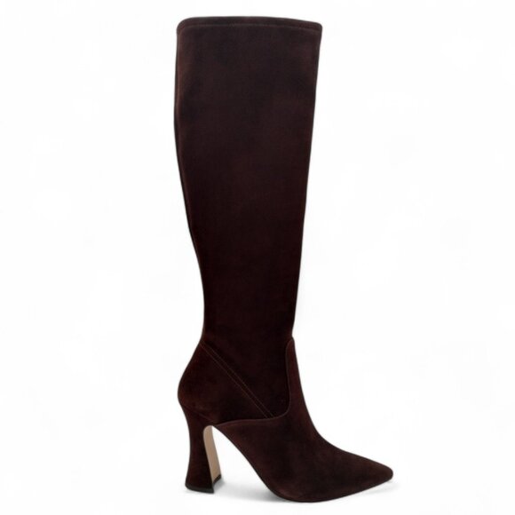 Coach Women's Size 8.5 Cece Maple Suede Pointed Toe Block Heel Tall Boots CN159 - Picture 4 of 16